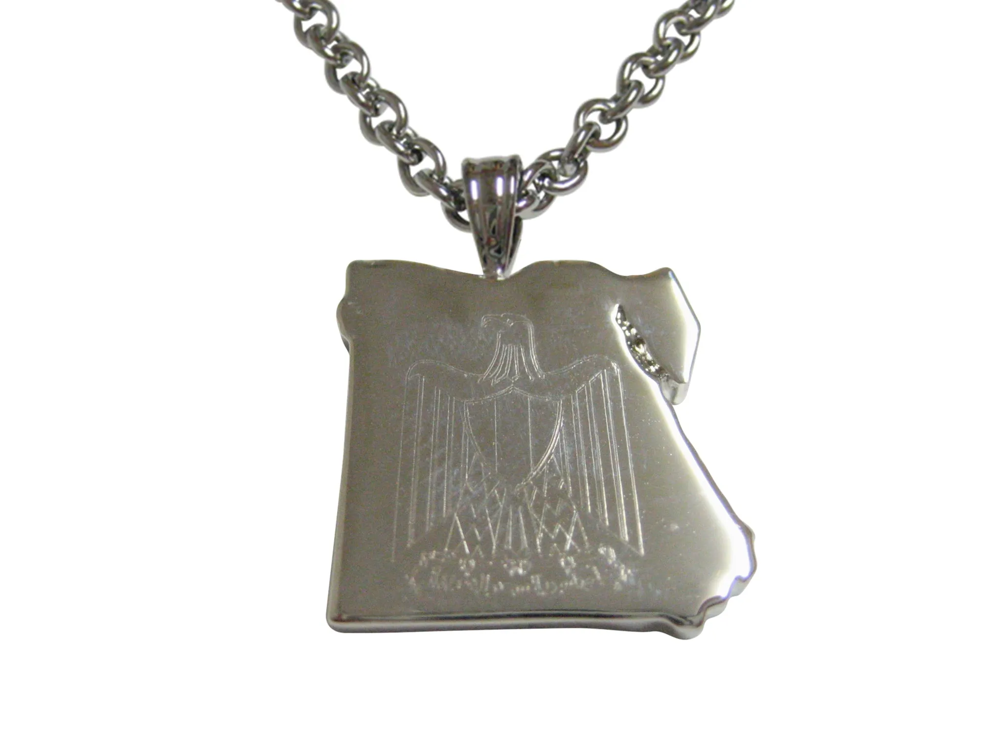 Egypt Map Shape and Flag Design Pendant Necklace