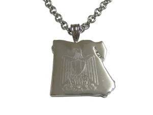 Egypt Map Shape and Flag Design Pendant Necklace