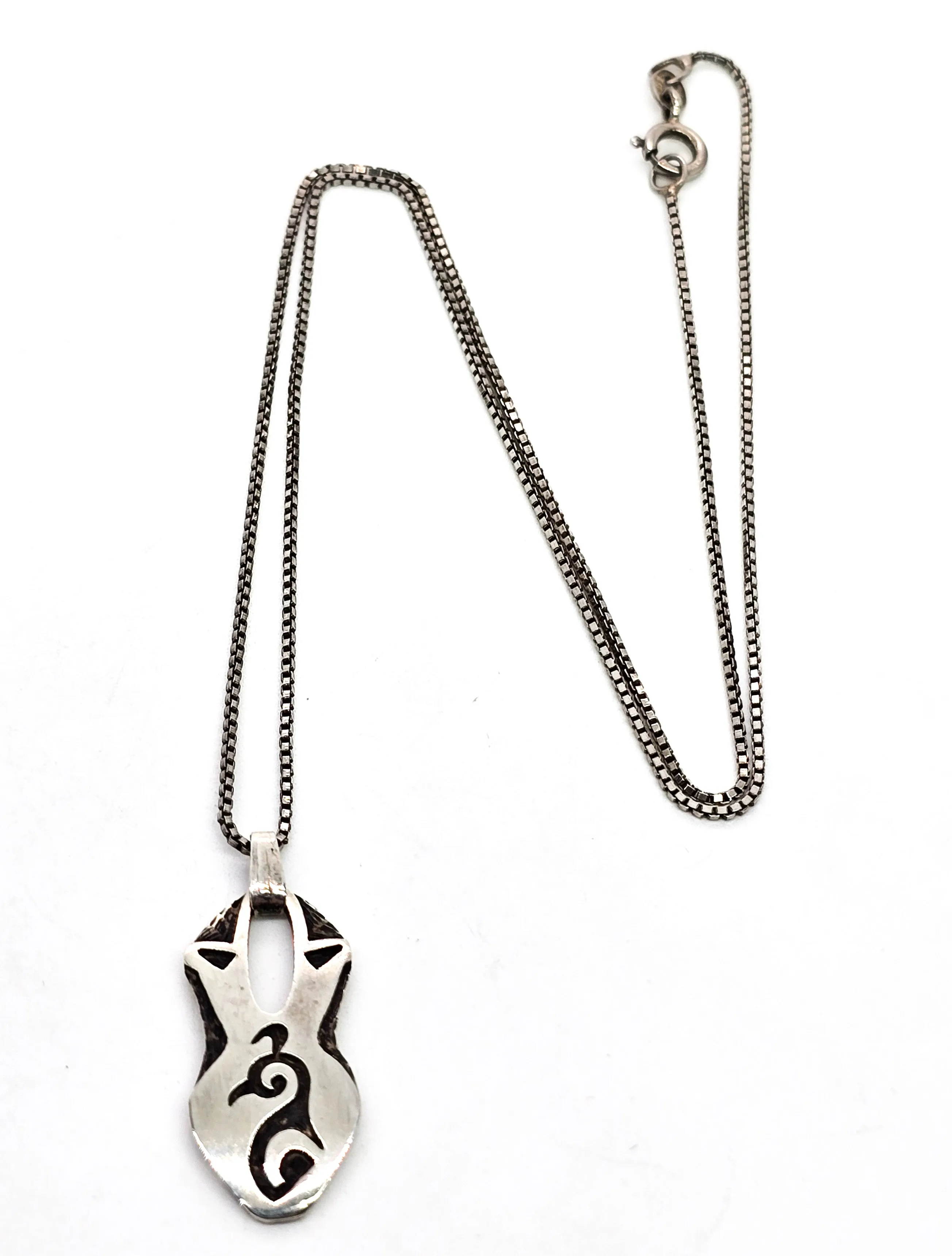 Emery Holmes Quail Native American Hopi signed vintage sterling silver pendant necklace
