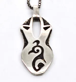 Emery Holmes Quail Native American Hopi signed vintage sterling silver pendant necklace