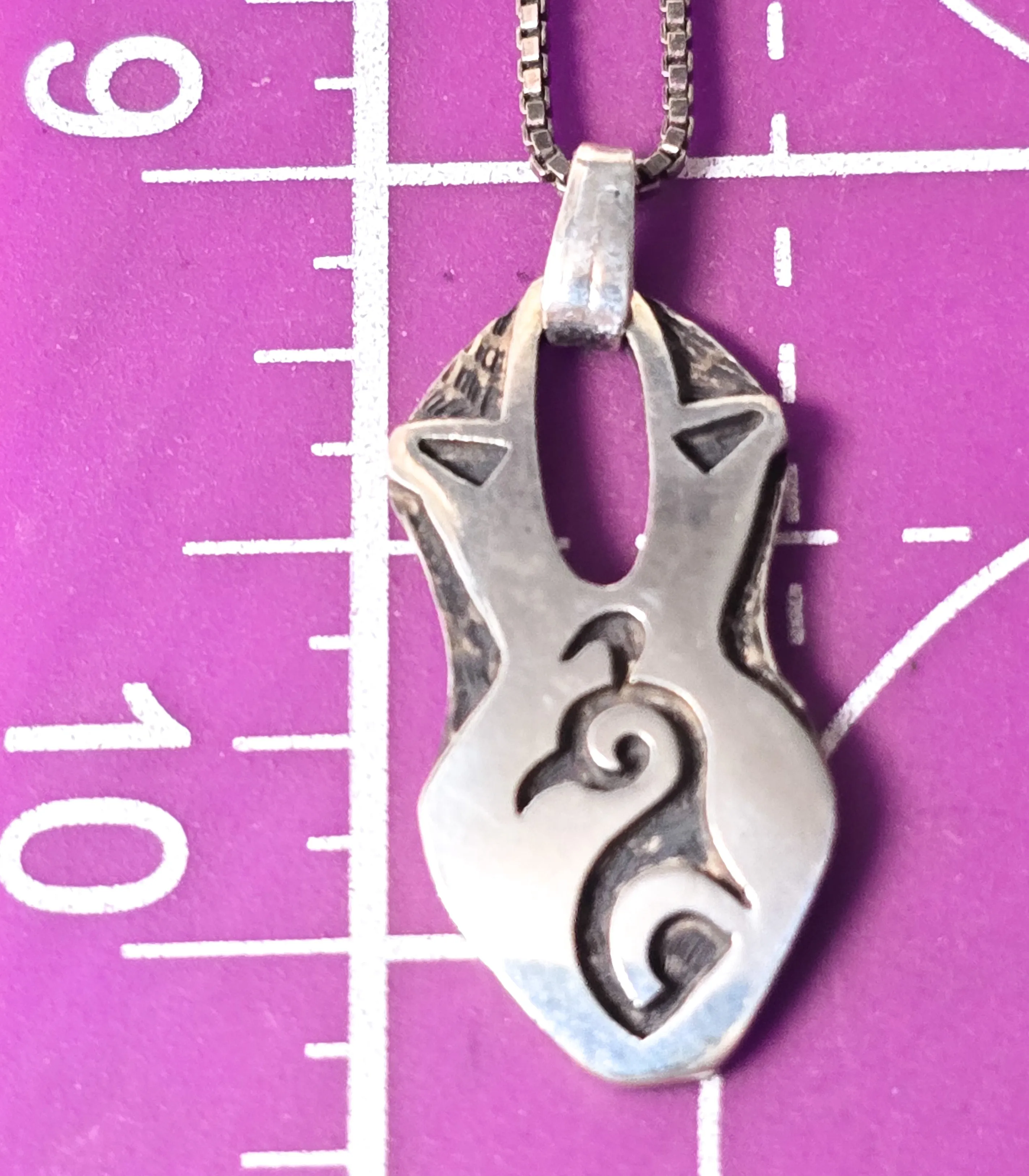 Emery Holmes Quail Native American Hopi signed vintage sterling silver pendant necklace