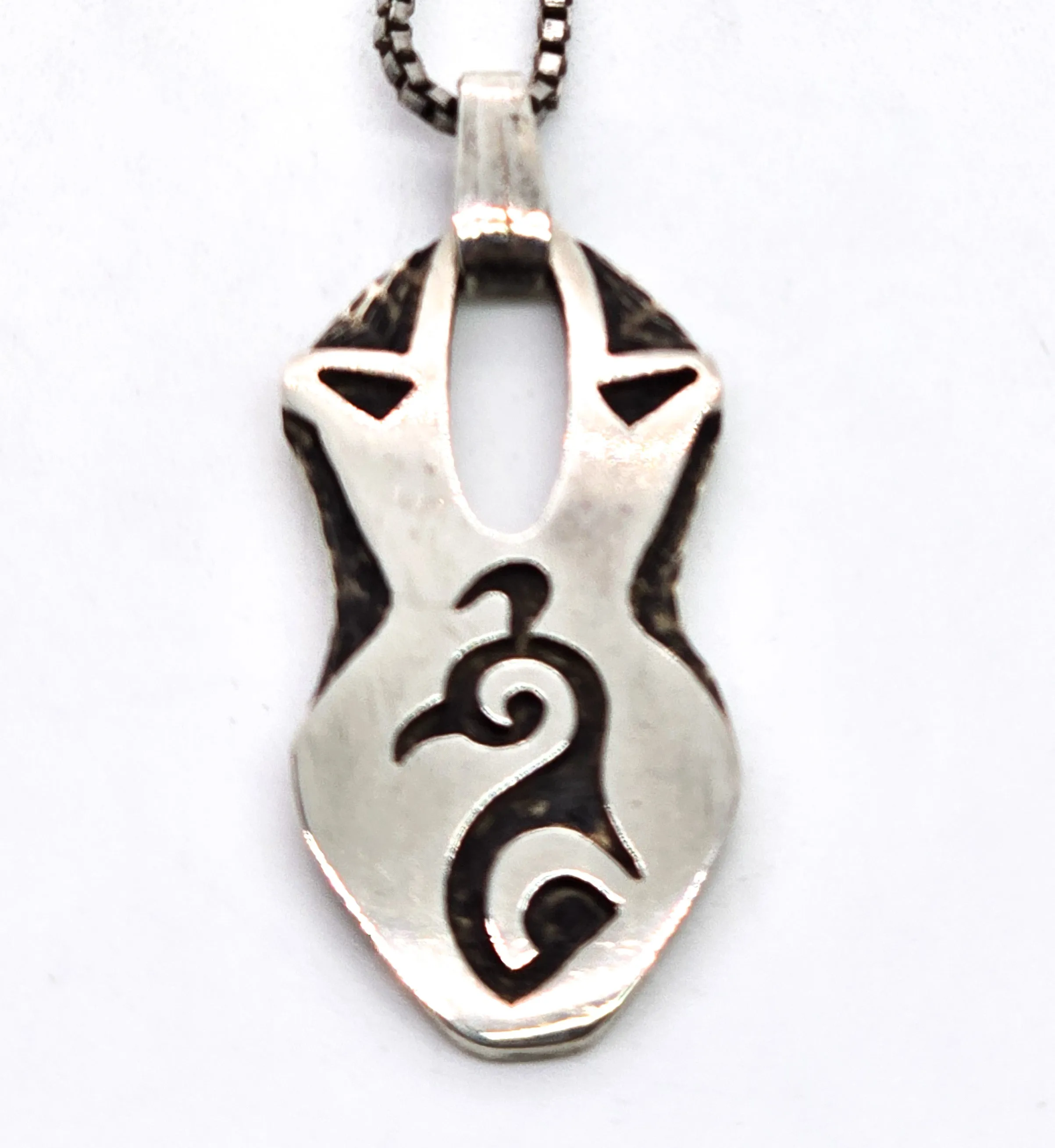 Emery Holmes Quail Native American Hopi signed vintage sterling silver pendant necklace