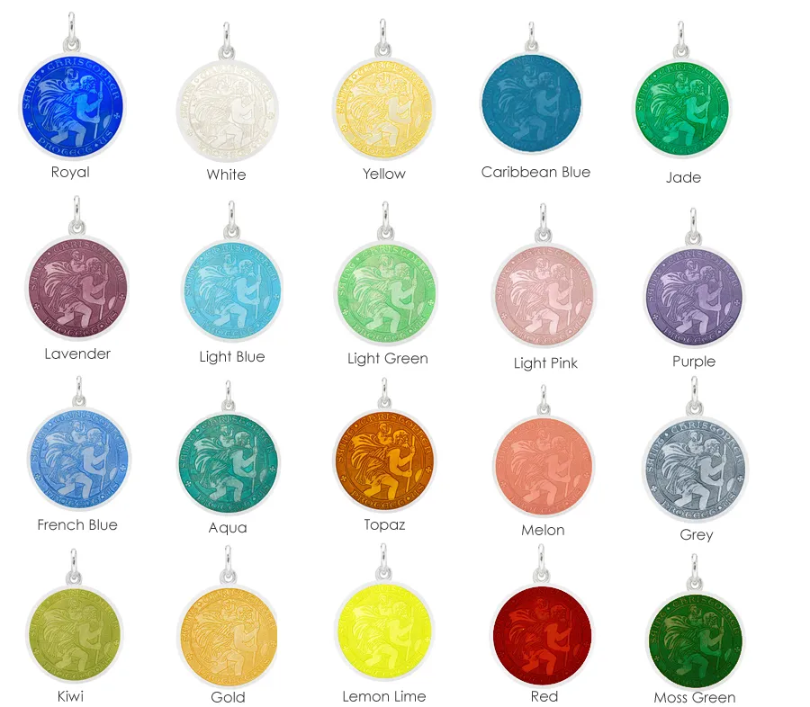 Enameled St Christopher Medals - Best Seller!