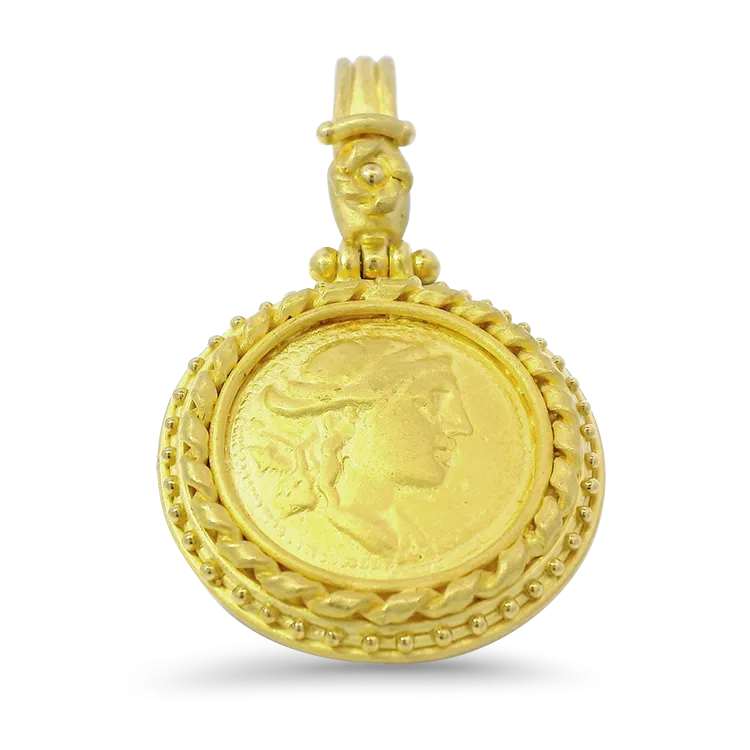 Estate Denise Roberge 22k Yellow Gold Coin Pendant