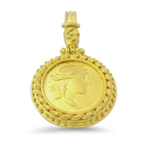 Estate Denise Roberge 22k Yellow Gold Coin Pendant