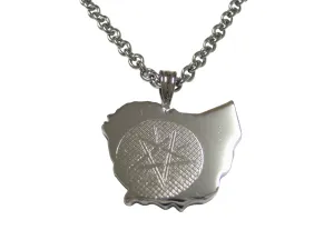 Ethiopia Map Shape and Flag Design Pendant Necklace