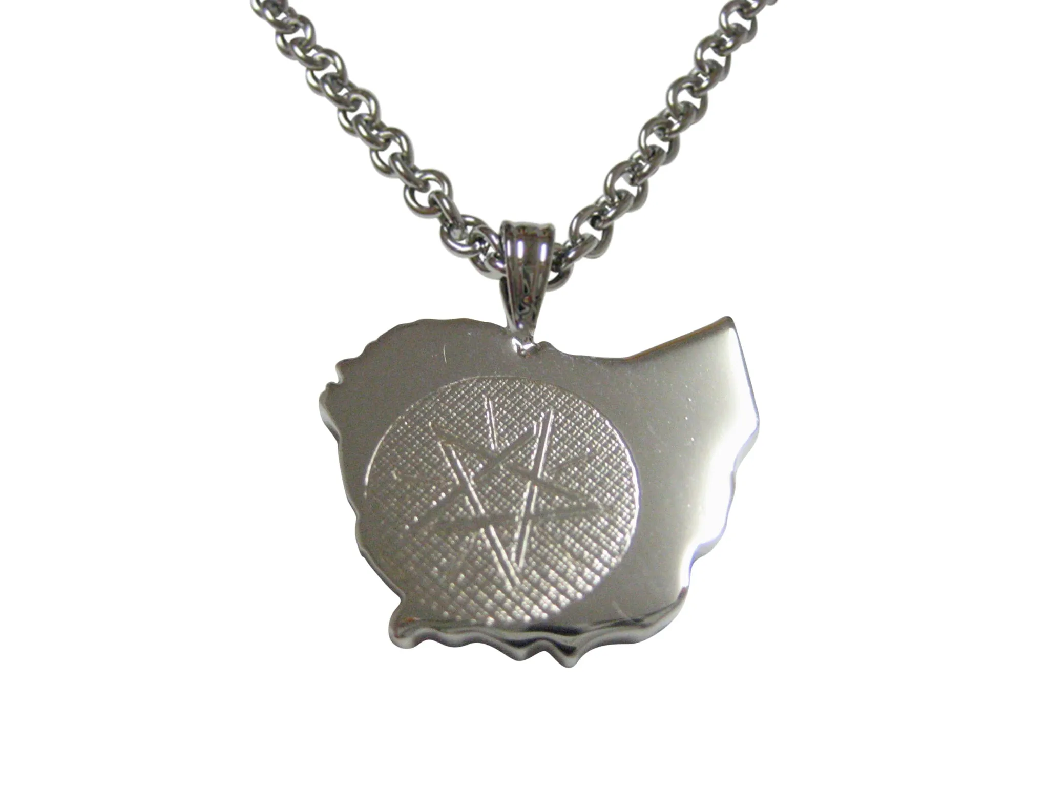 Ethiopia Map Shape and Flag Design Pendant Necklace