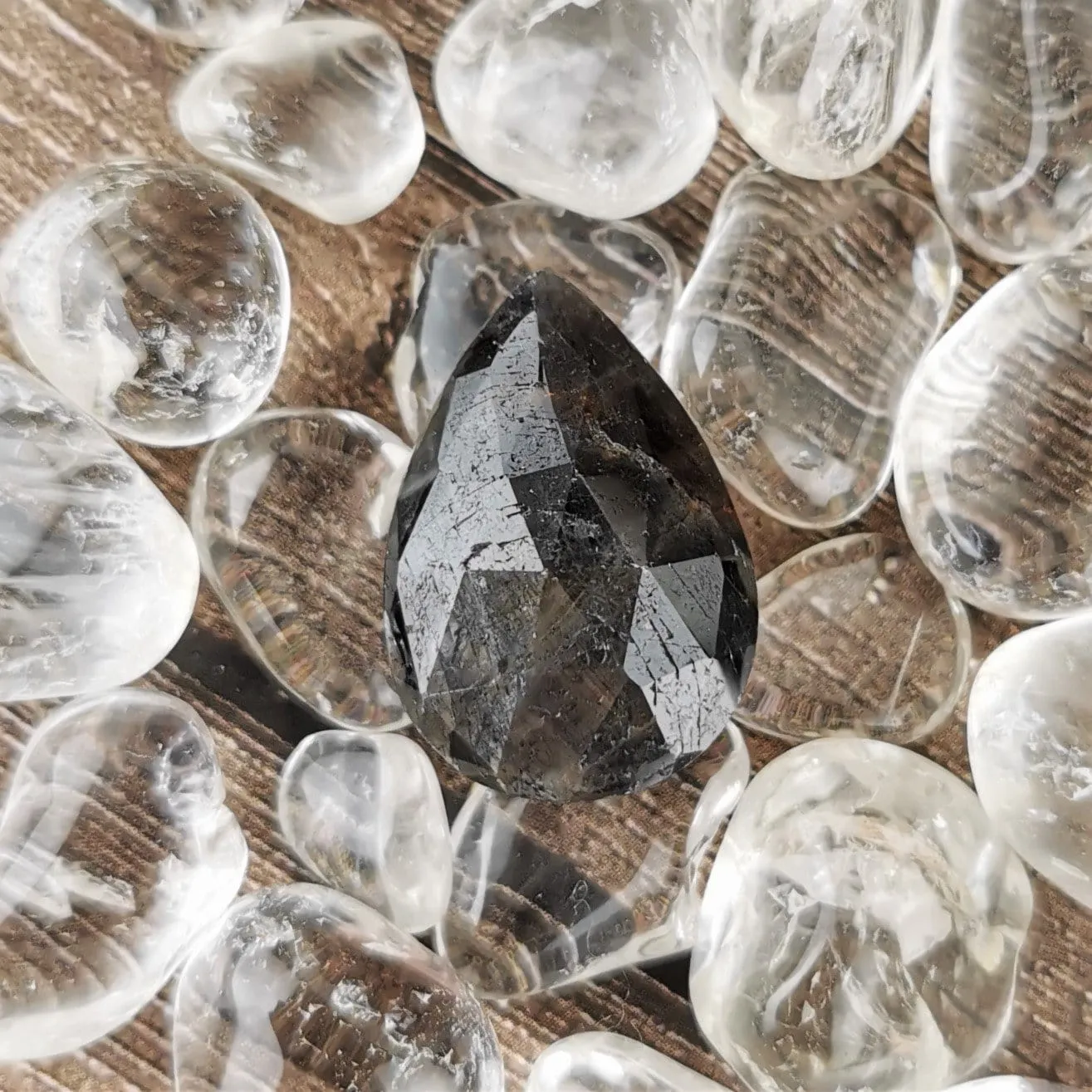 Faceted Teardrop Eye of Odin Silver Sheen Sapphire Cabochon