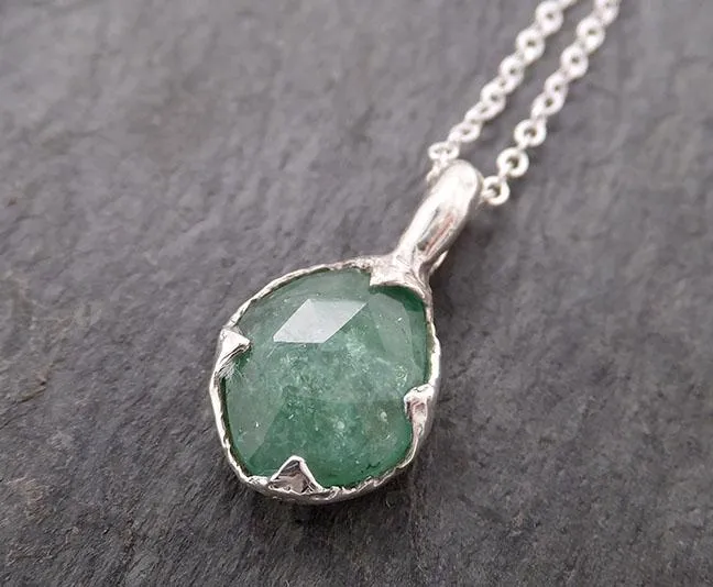 fancy cut green tourmaline sterling silver pendant gemstone necklace gemstone jewelry byangeline ss00025 Alternative Engagement
