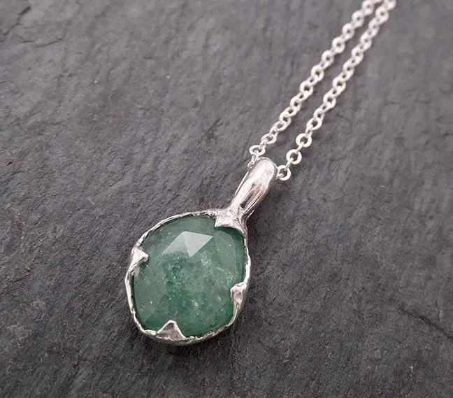 fancy cut green tourmaline sterling silver pendant gemstone necklace gemstone jewelry byangeline ss00025 Alternative Engagement