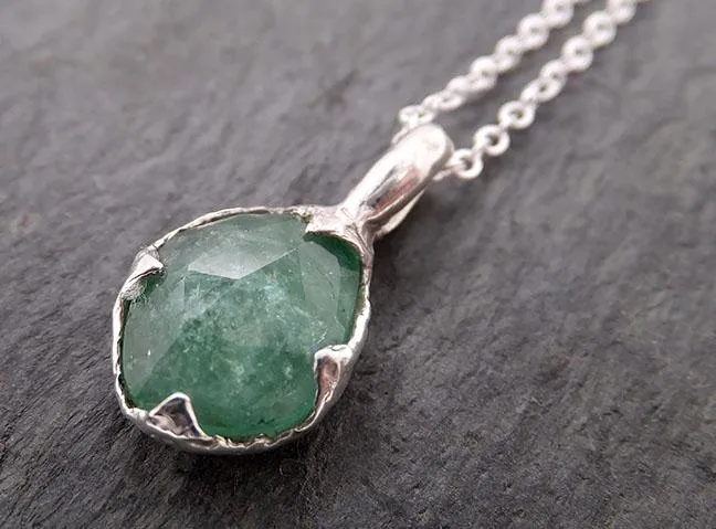 fancy cut green tourmaline sterling silver pendant gemstone necklace gemstone jewelry byangeline ss00025 Alternative Engagement