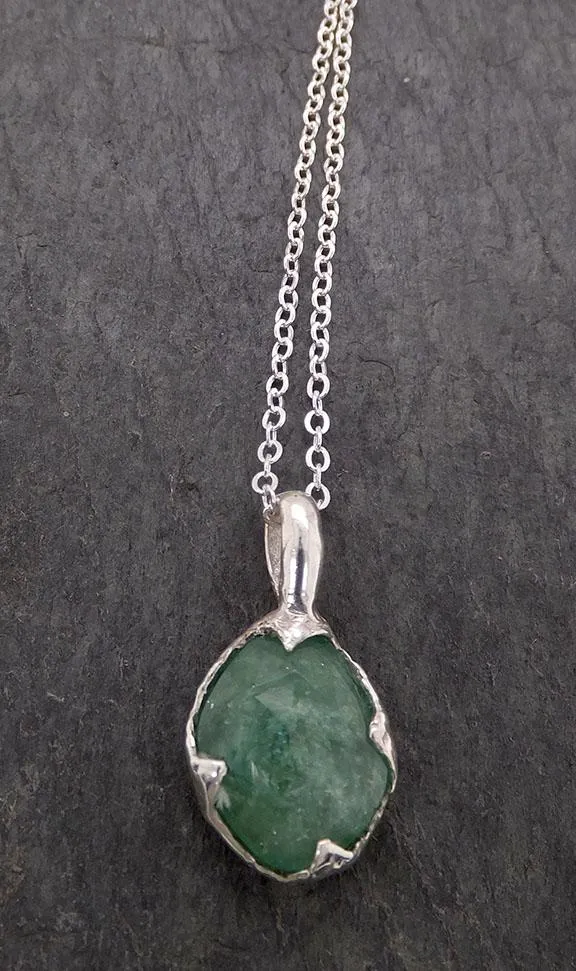 fancy cut green tourmaline sterling silver pendant gemstone necklace gemstone jewelry byangeline ss00025 Alternative Engagement