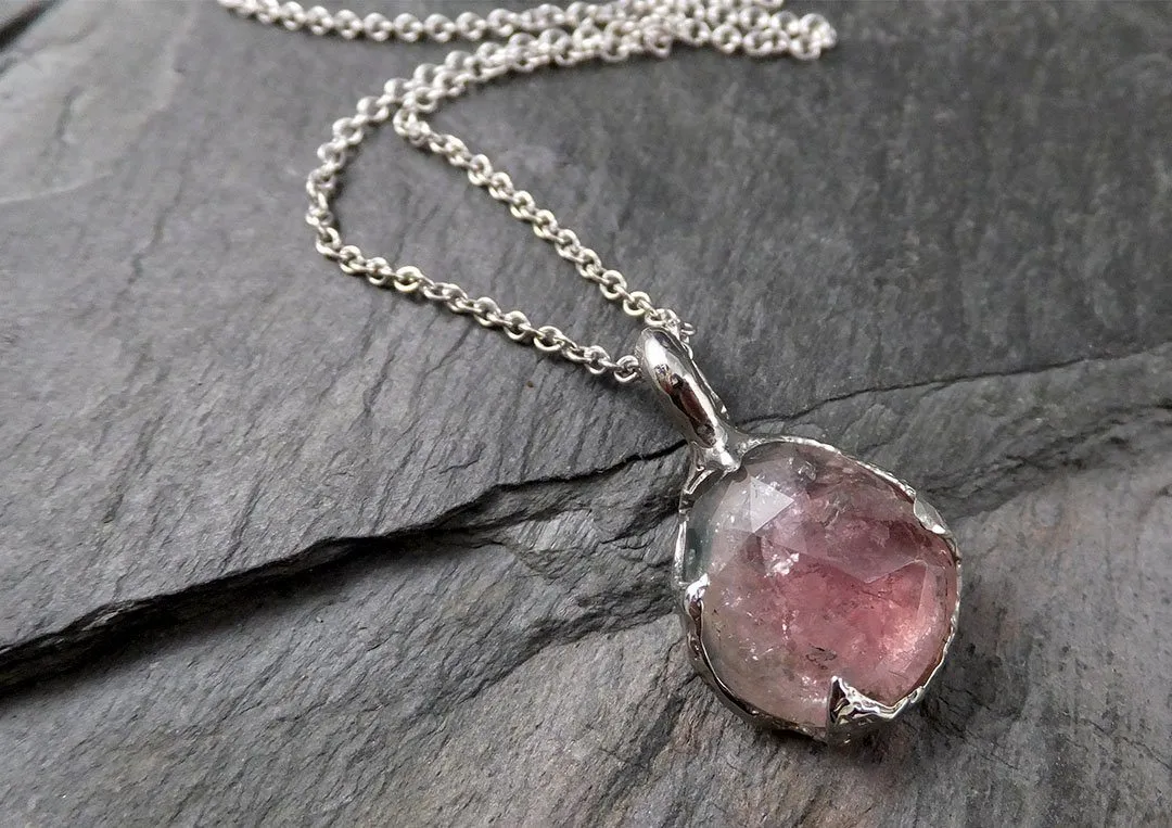 fancy cut pink tourmaline 14k white gold pendant gemstone necklace gemstone jewelry byangeline 1562 Alternative Engagement