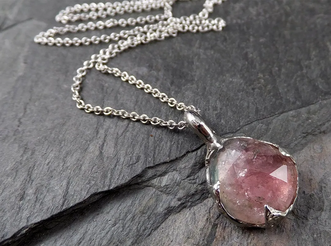 fancy cut pink tourmaline 14k white gold pendant gemstone necklace gemstone jewelry byangeline 1562 Alternative Engagement