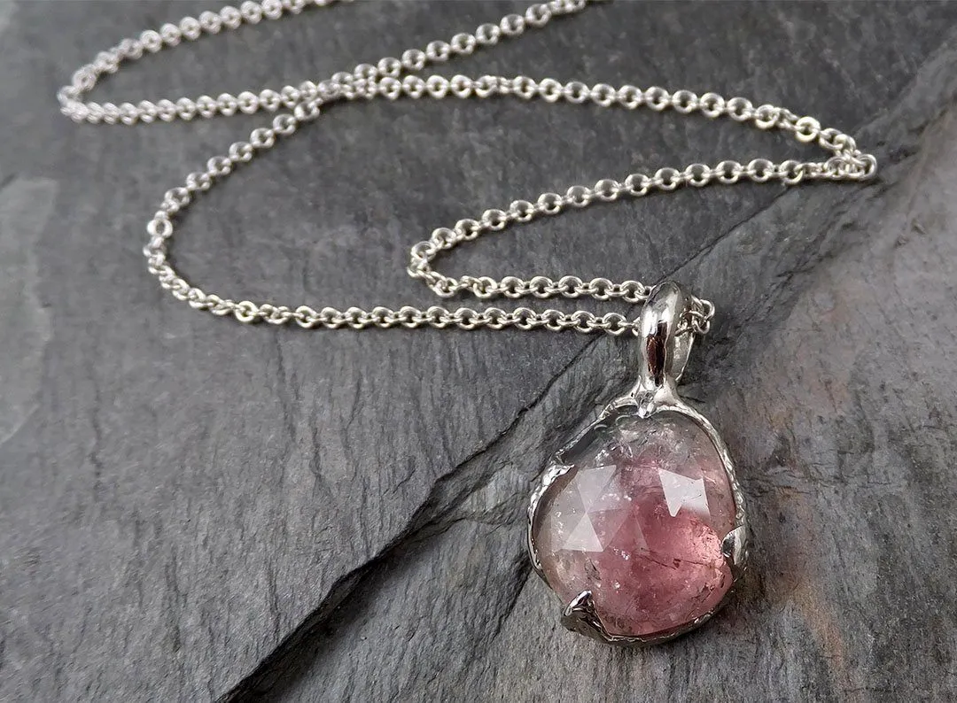 fancy cut pink tourmaline 14k white gold pendant gemstone necklace gemstone jewelry byangeline 1562 Alternative Engagement