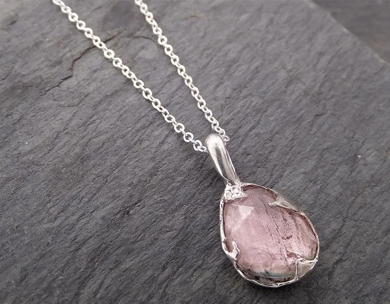 fancy cut pink tourmaline sterling silver pendant gemstone necklace gemstone jewelry byangeline ss00022 Alternative Engagement