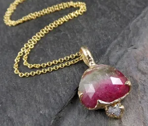 fancy cut watermelon tourmaline 14k gold pendant gemstone necklace gemstone jewelry byangeline 1284 Alternative Engagement