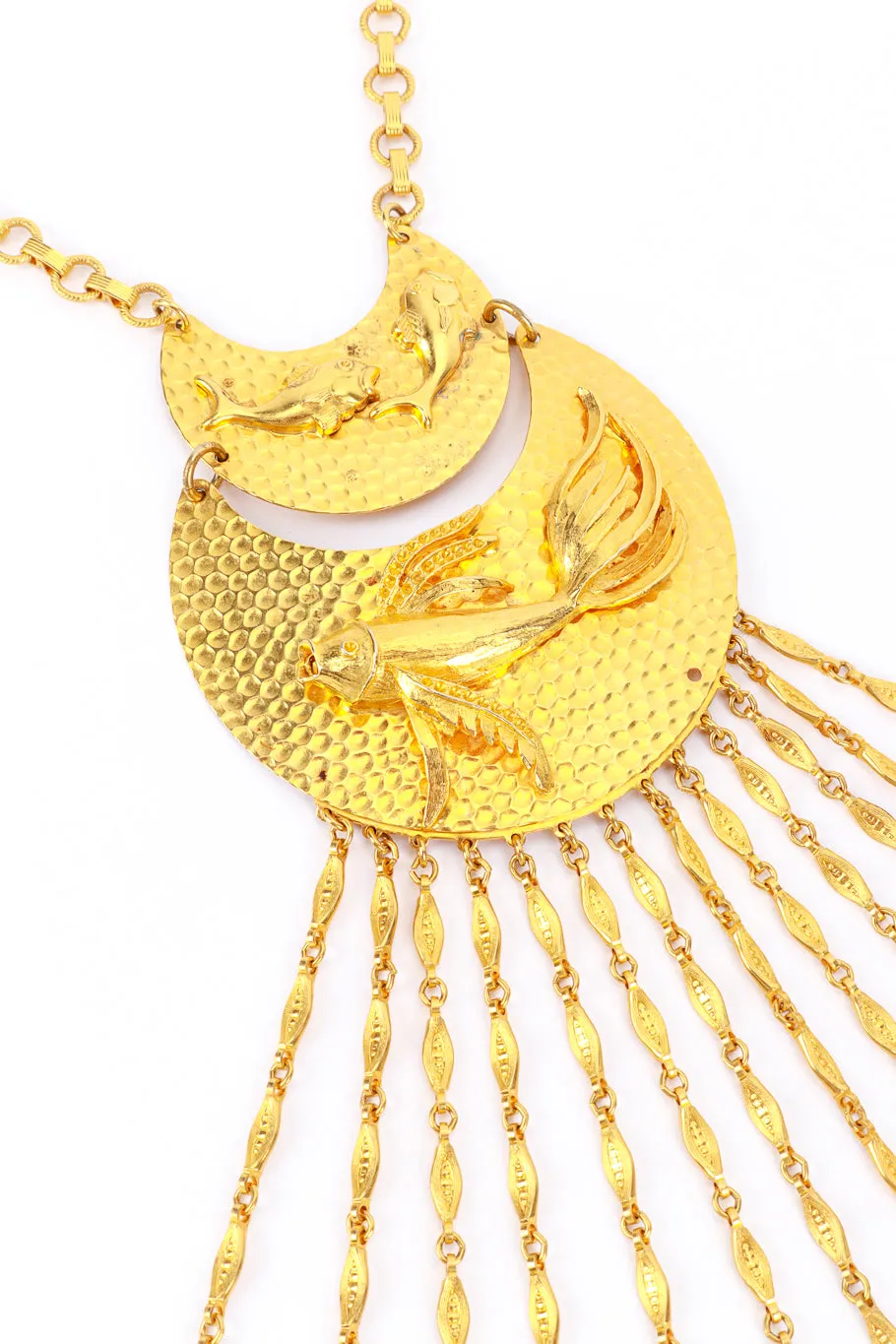 Fish Pendant & Charms Waterfall Necklace