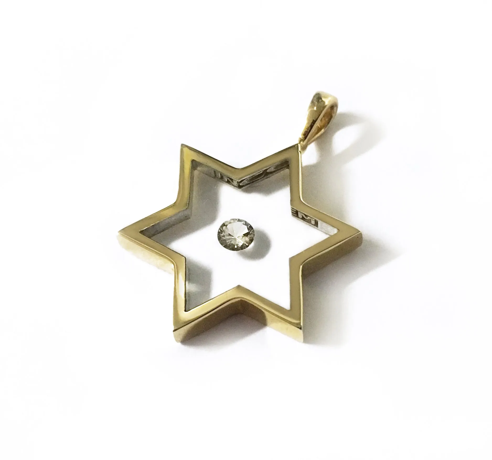 Floating Diamond Solitaire - Star Shaped Pendant
