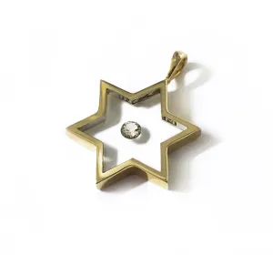 Floating Diamond Solitaire - Star Shaped Pendant