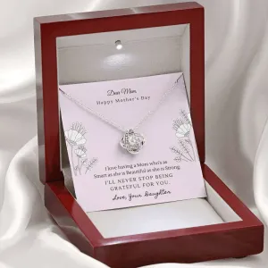Forever grateful for you, From Daughter-Love Knot Necklace for Mom