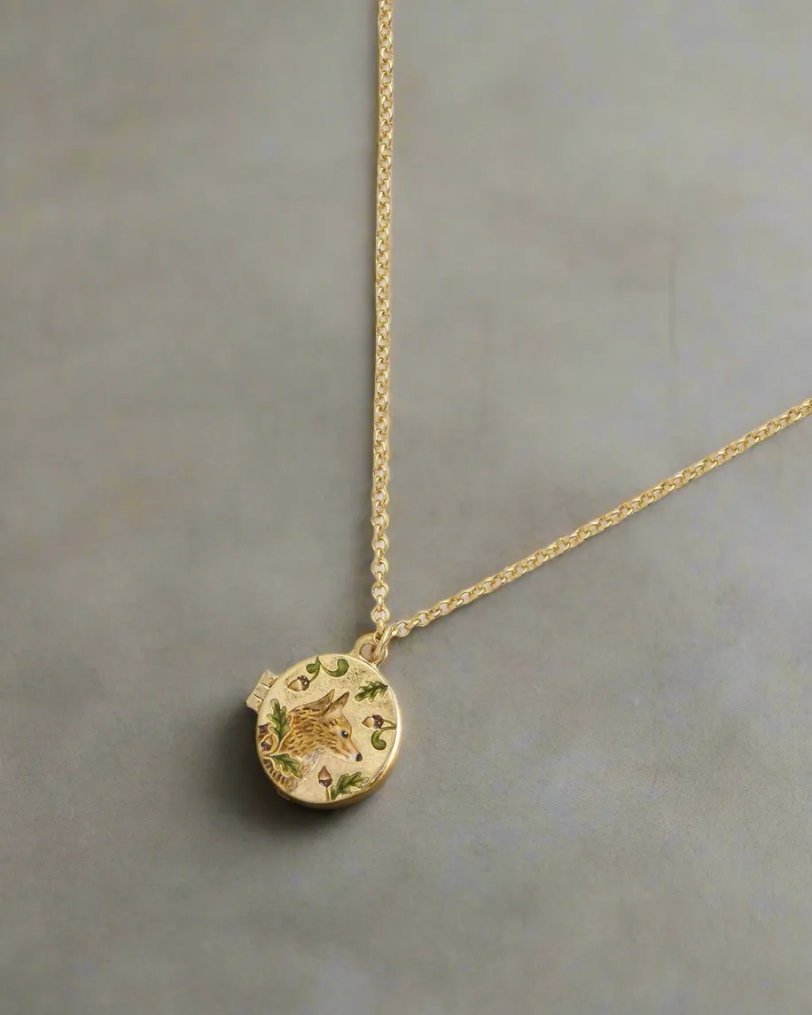 Fox & Acorn Locket
