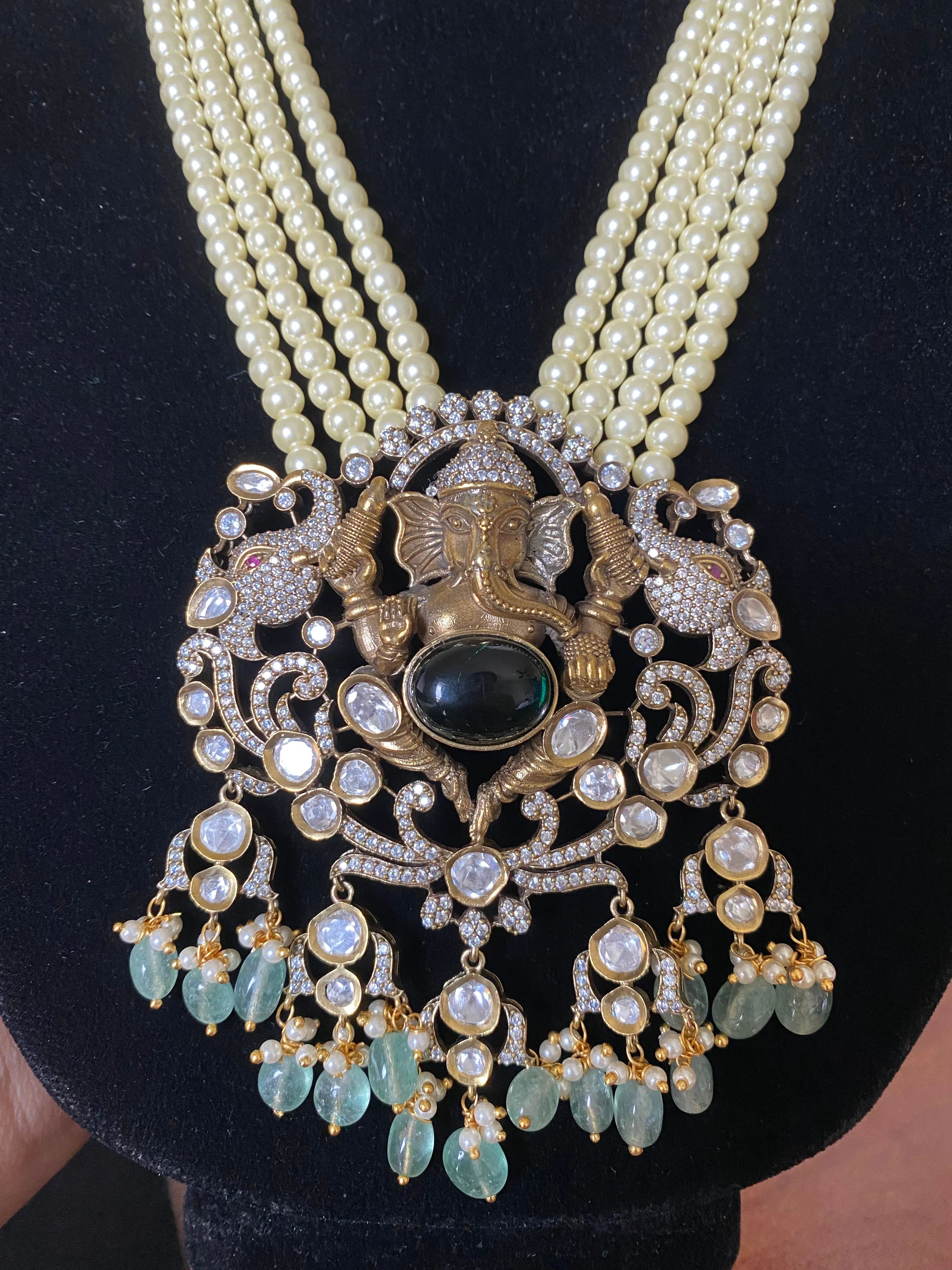 Ganesha Long Pearl Maala Set