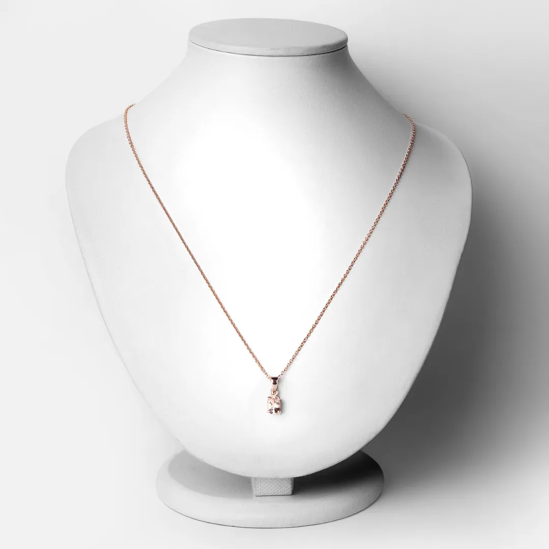 Genuine Morganite Solitaire Necklace