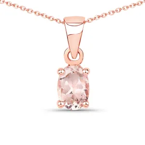 Genuine Morganite Solitaire Necklace