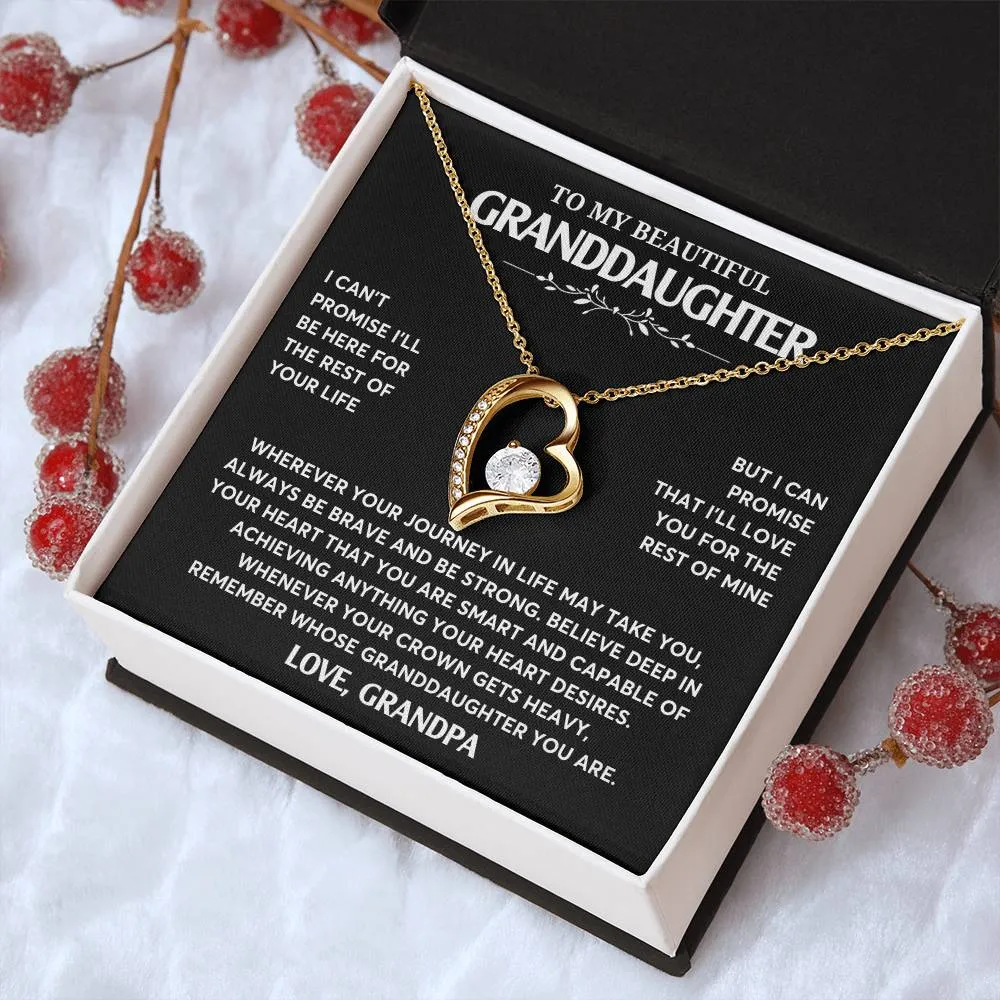 Gift From Grandpa To Granddaughter, Granddaughter Jewelry Gift, Granddaughter Necklace,  Gift For Her, Forever Love