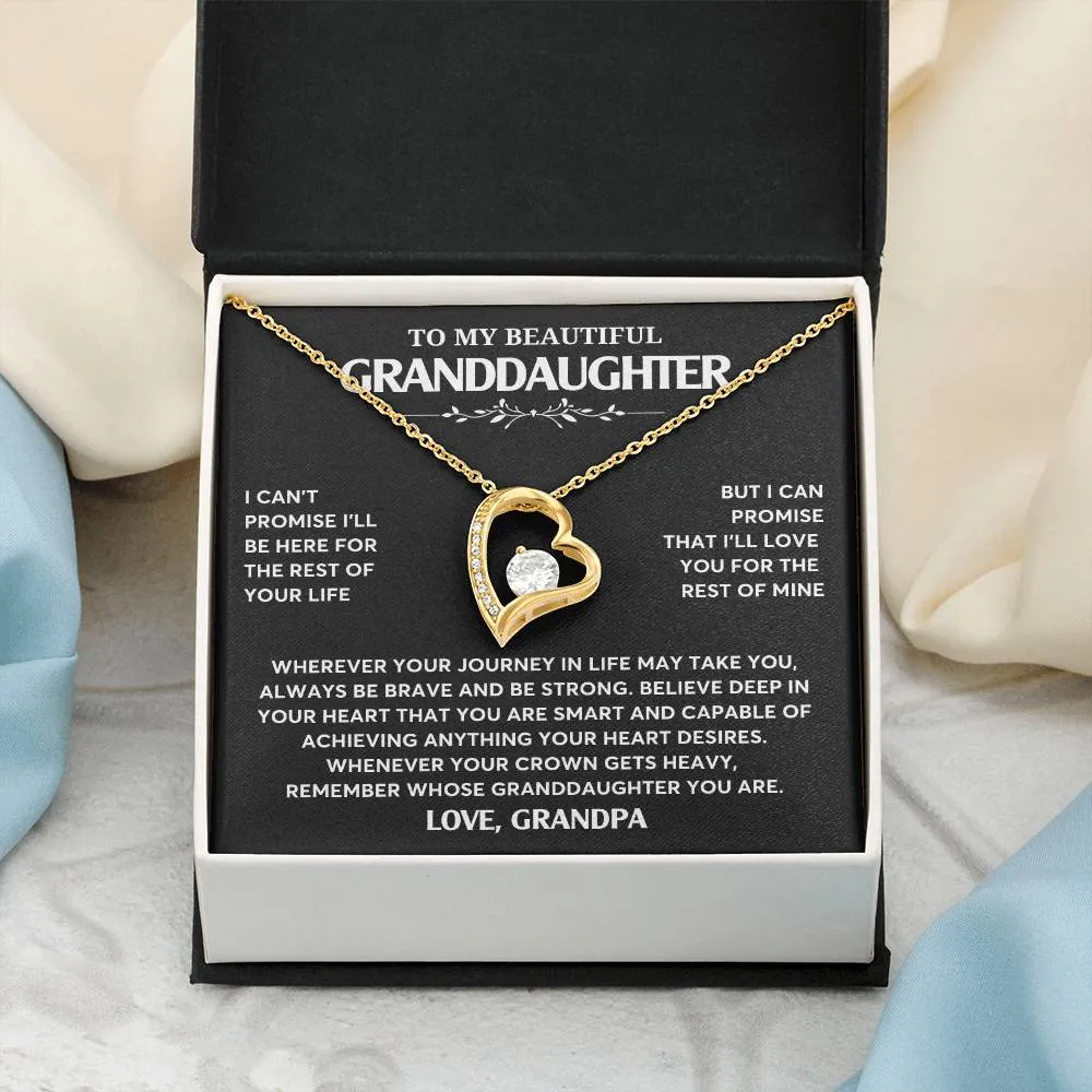 Gift From Grandpa To Granddaughter, Granddaughter Jewelry Gift, Granddaughter Necklace,  Gift For Her, Forever Love