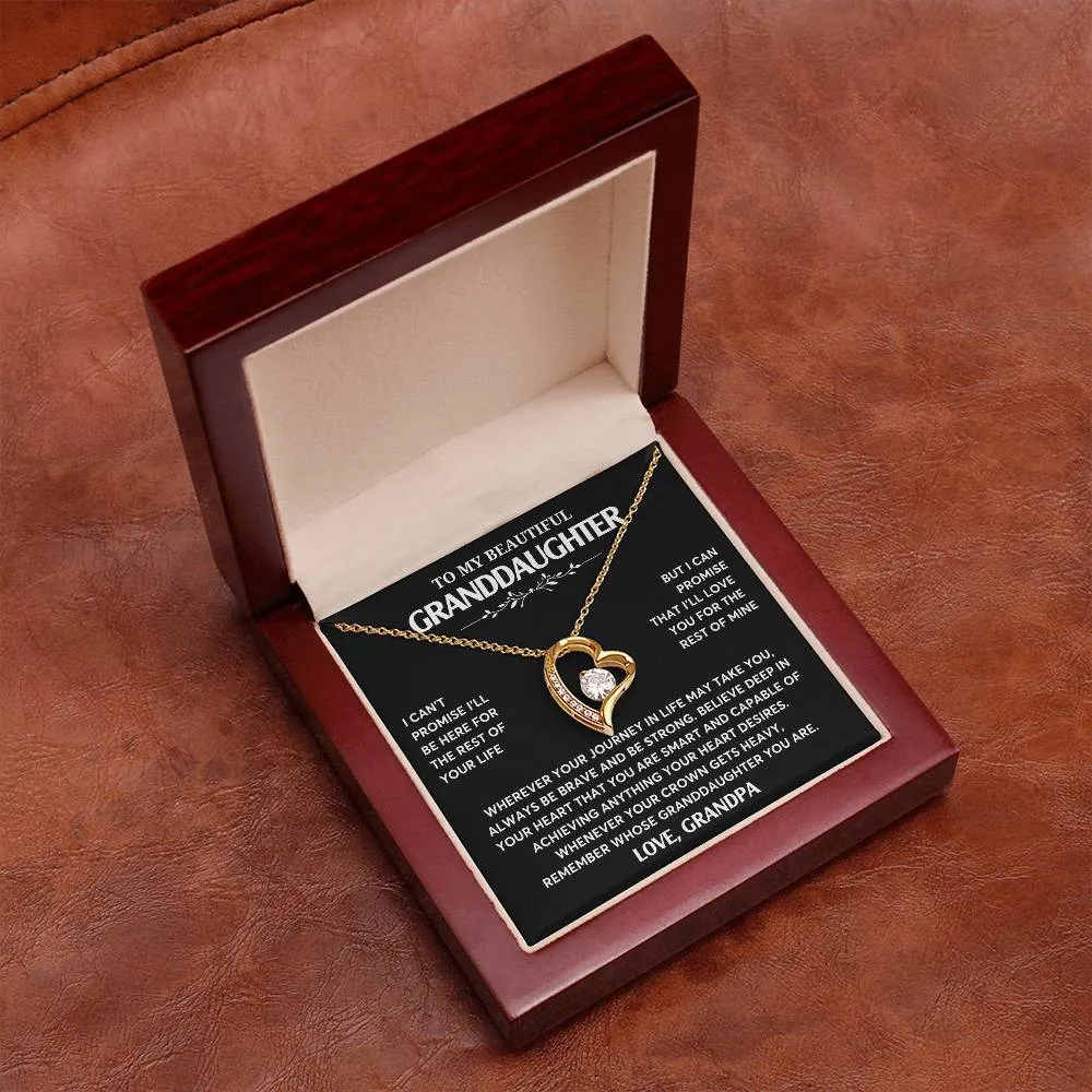 Gift From Grandpa To Granddaughter, Granddaughter Jewelry Gift, Granddaughter Necklace,  Gift For Her, Forever Love