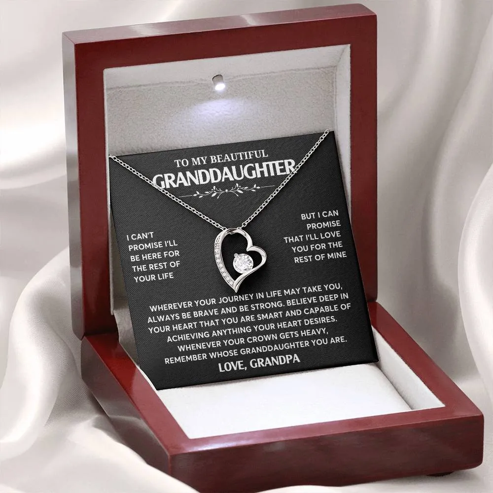 Gift From Grandpa To Granddaughter, Granddaughter Jewelry Gift, Granddaughter Necklace,  Gift For Her, Forever Love