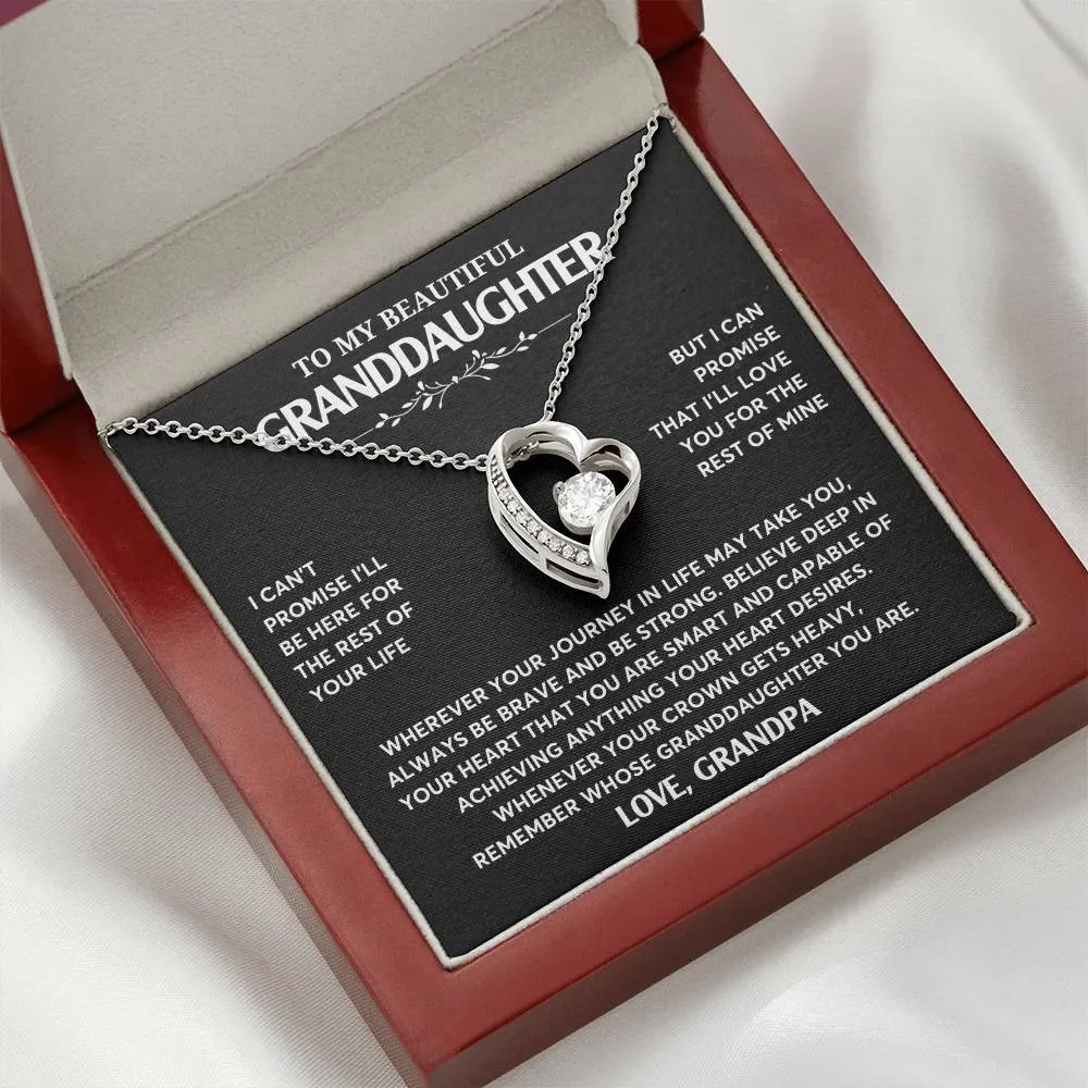 Gift From Grandpa To Granddaughter, Granddaughter Jewelry Gift, Granddaughter Necklace,  Gift For Her, Forever Love