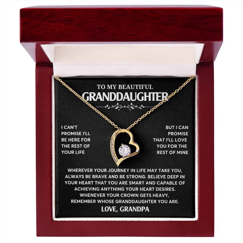 Gift From Grandpa To Granddaughter, Granddaughter Jewelry Gift, Granddaughter Necklace,  Gift For Her, Forever Love