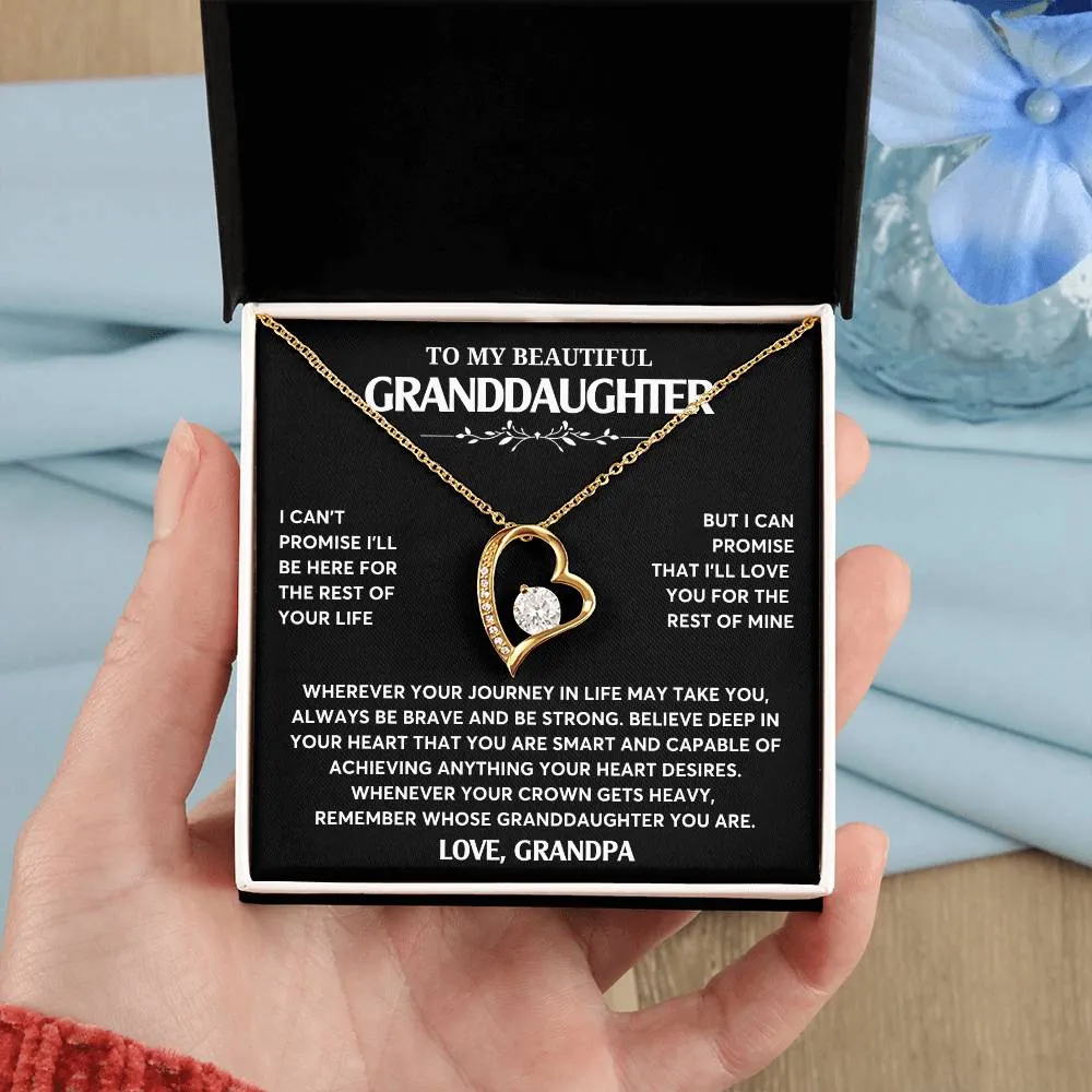 Gift From Grandpa To Granddaughter, Granddaughter Jewelry Gift, Granddaughter Necklace,  Gift For Her, Forever Love