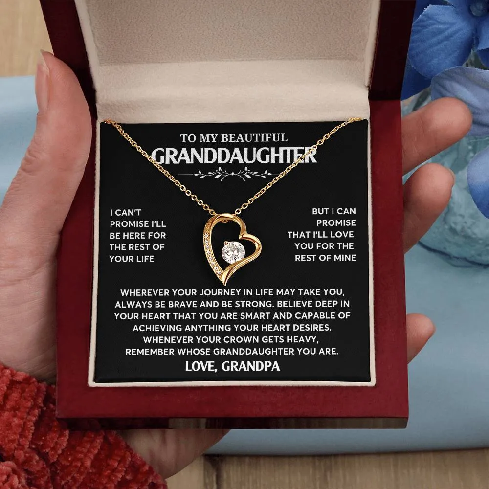 Gift From Grandpa To Granddaughter, Granddaughter Jewelry Gift, Granddaughter Necklace,  Gift For Her, Forever Love