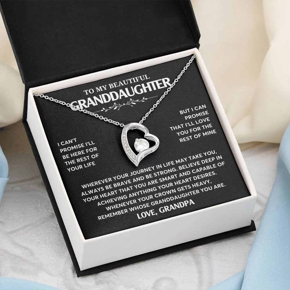 Gift From Grandpa To Granddaughter, Granddaughter Jewelry Gift, Granddaughter Necklace,  Gift For Her, Forever Love