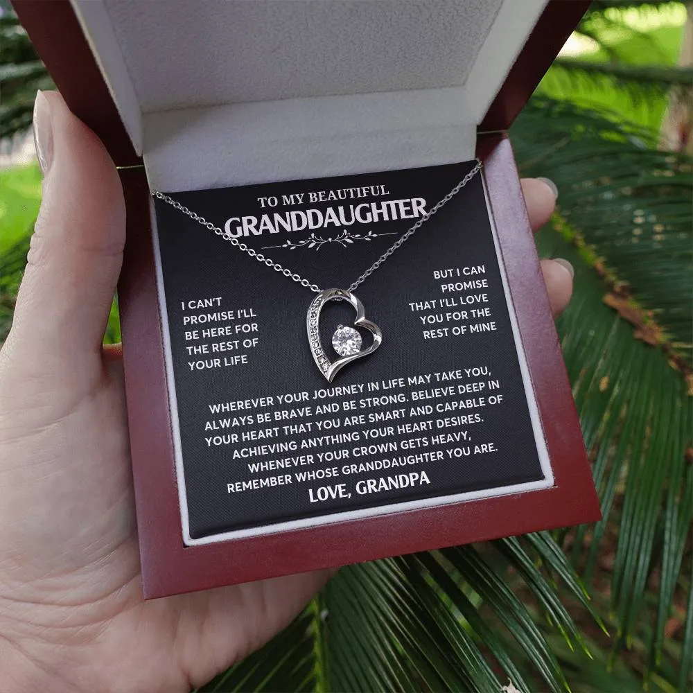 Gift From Grandpa To Granddaughter, Granddaughter Jewelry Gift, Granddaughter Necklace,  Gift For Her, Forever Love