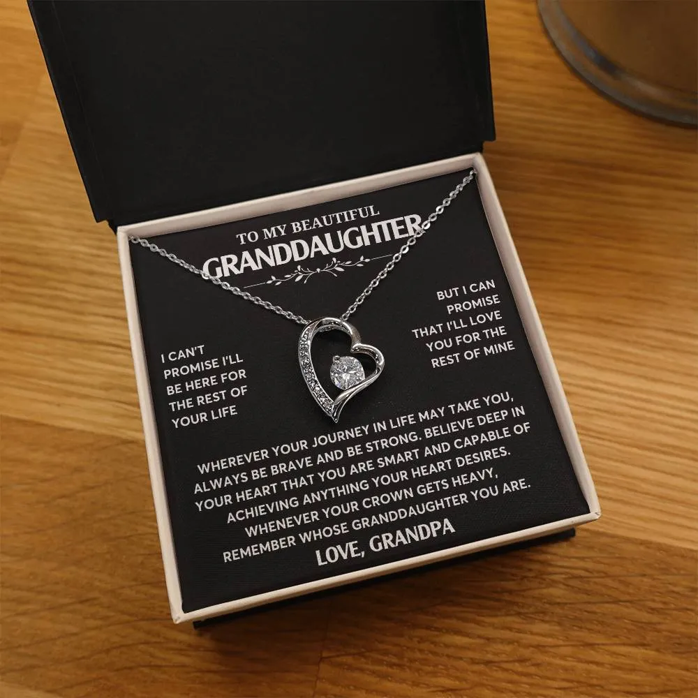 Gift From Grandpa To Granddaughter, Granddaughter Jewelry Gift, Granddaughter Necklace,  Gift For Her, Forever Love