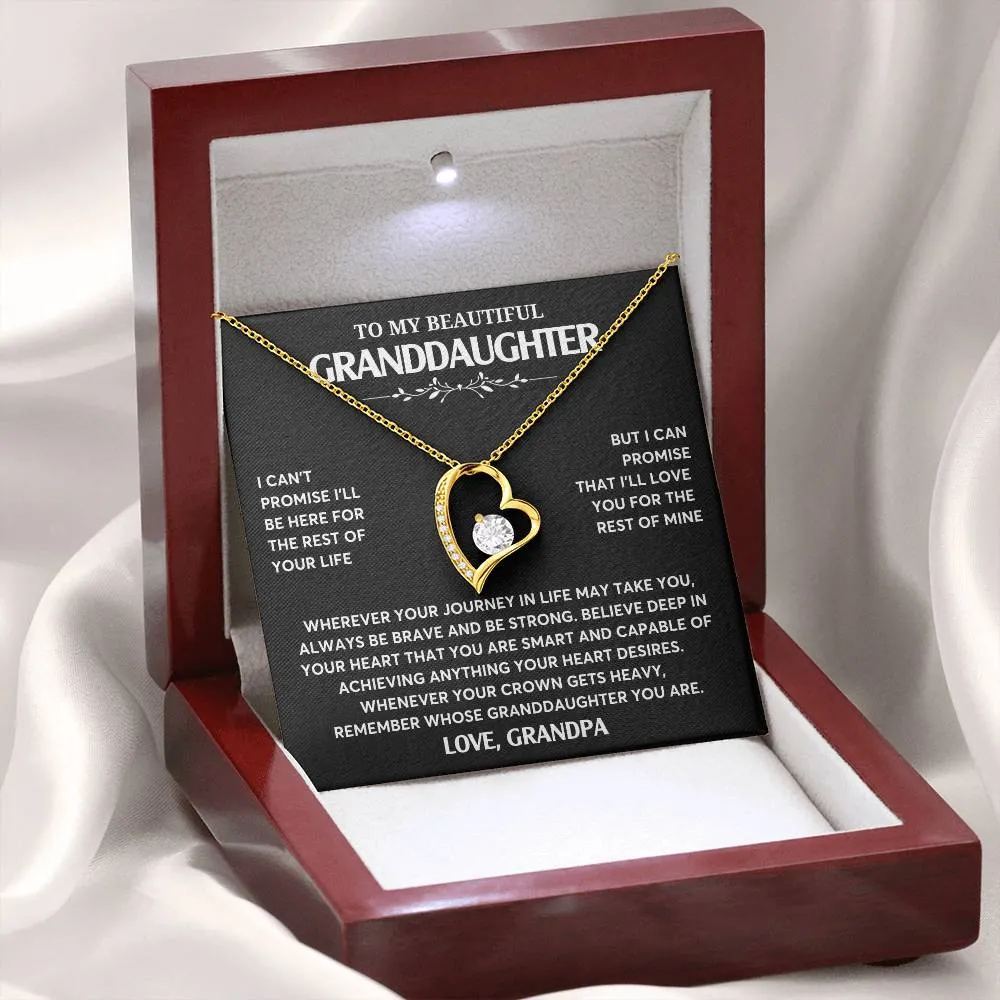 Gift From Grandpa To Granddaughter, Granddaughter Jewelry Gift, Granddaughter Necklace,  Gift For Her, Forever Love