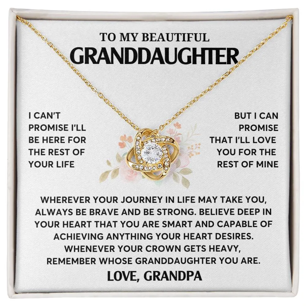 Gift From Grandpa, To My Granddaughter Necklace, Granddaughter Jewelry Gift, Granddaughter Necklace,  Gift For Her,  Love Knot