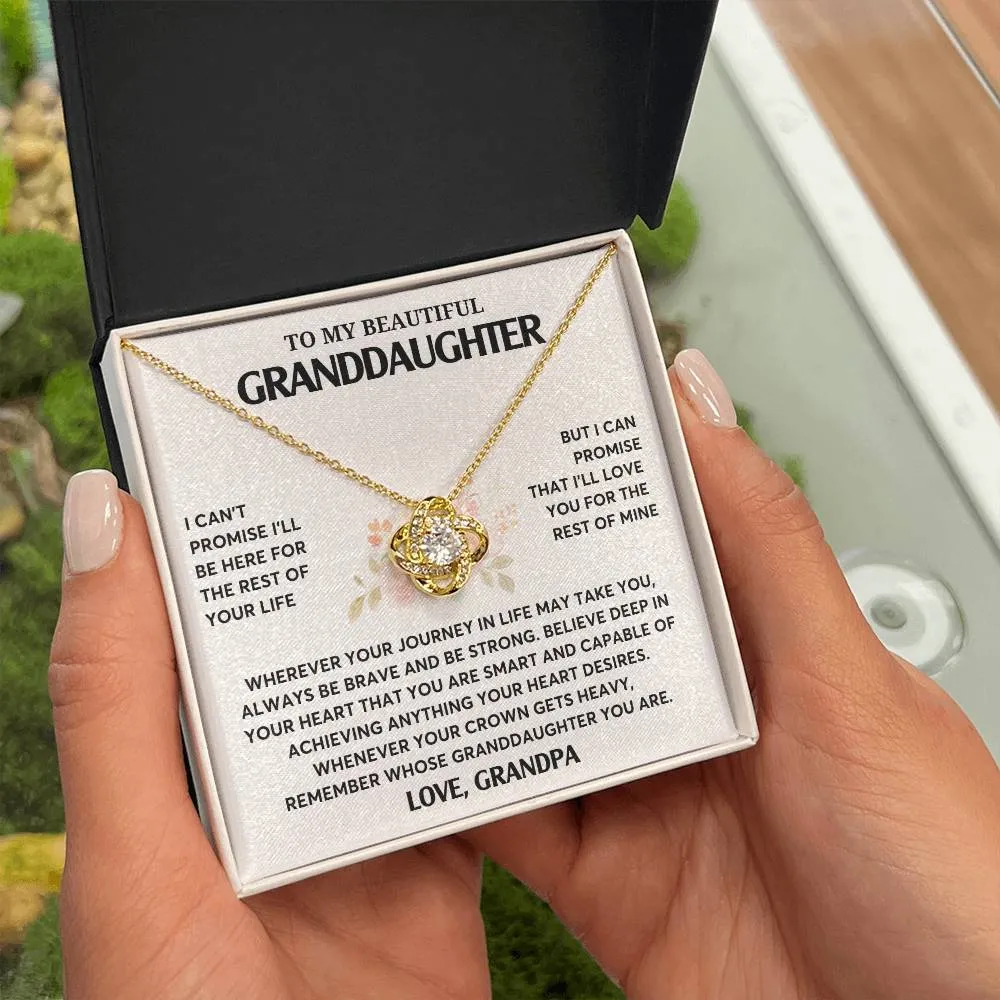 Gift From Grandpa, To My Granddaughter Necklace, Granddaughter Jewelry Gift, Granddaughter Necklace,  Gift For Her,  Love Knot