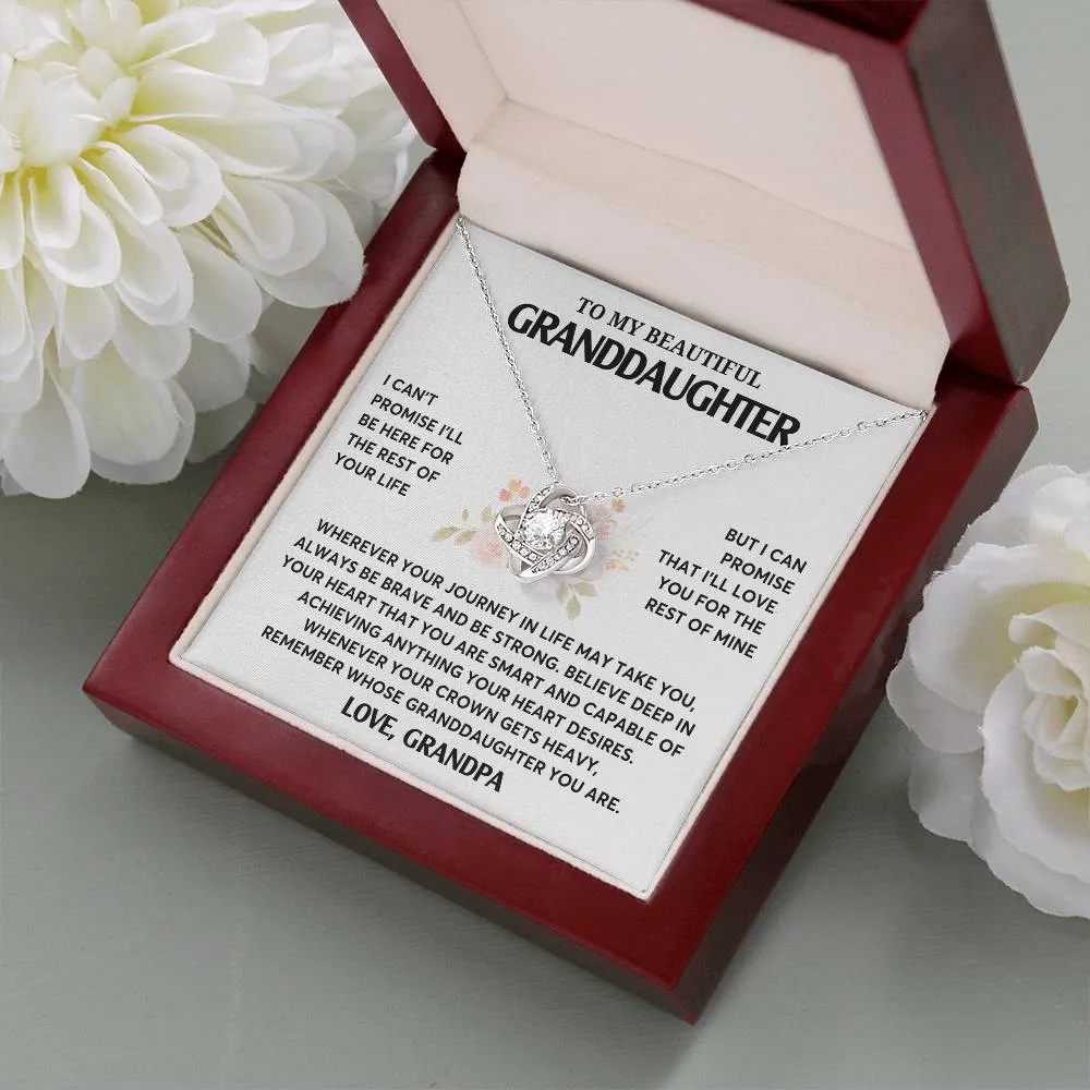 Gift From Grandpa, To My Granddaughter Necklace, Granddaughter Jewelry Gift, Granddaughter Necklace,  Gift For Her,  Love Knot