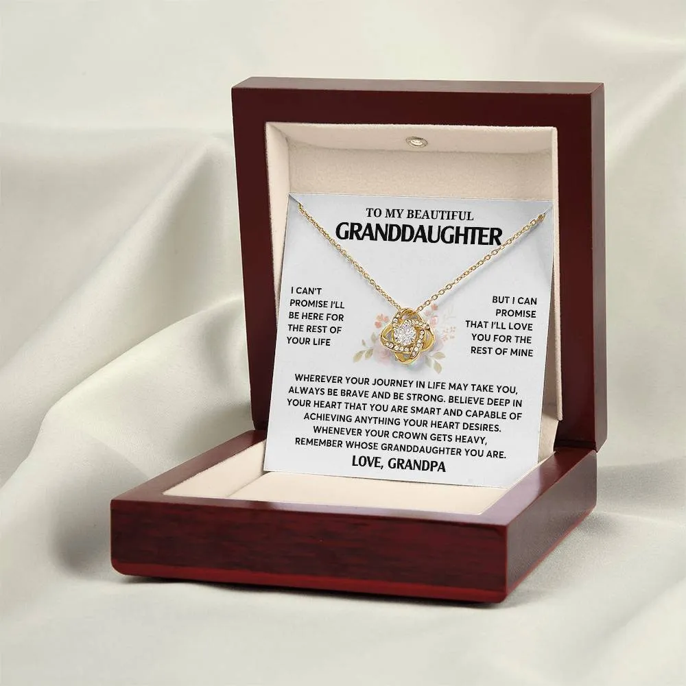 Gift From Grandpa, To My Granddaughter Necklace, Granddaughter Jewelry Gift, Granddaughter Necklace,  Gift For Her,  Love Knot