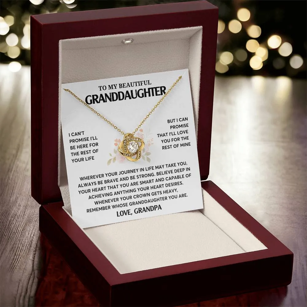 Gift From Grandpa, To My Granddaughter Necklace, Granddaughter Jewelry Gift, Granddaughter Necklace,  Gift For Her,  Love Knot