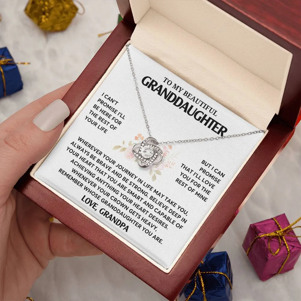 Gift From Grandpa, To My Granddaughter Necklace, Granddaughter Jewelry Gift, Granddaughter Necklace,  Gift For Her,  Love Knot