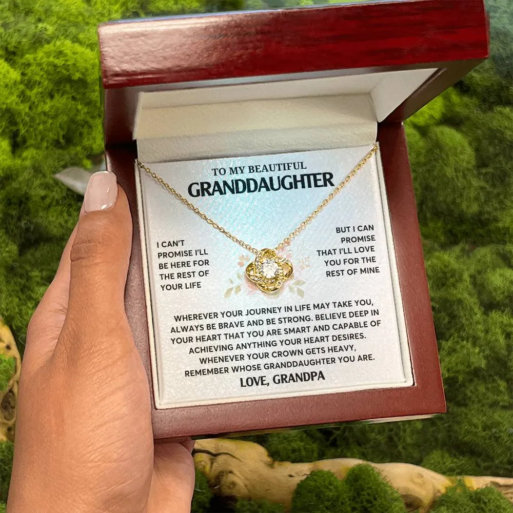 Gift From Grandpa, To My Granddaughter Necklace, Granddaughter Jewelry Gift, Granddaughter Necklace,  Gift For Her,  Love Knot