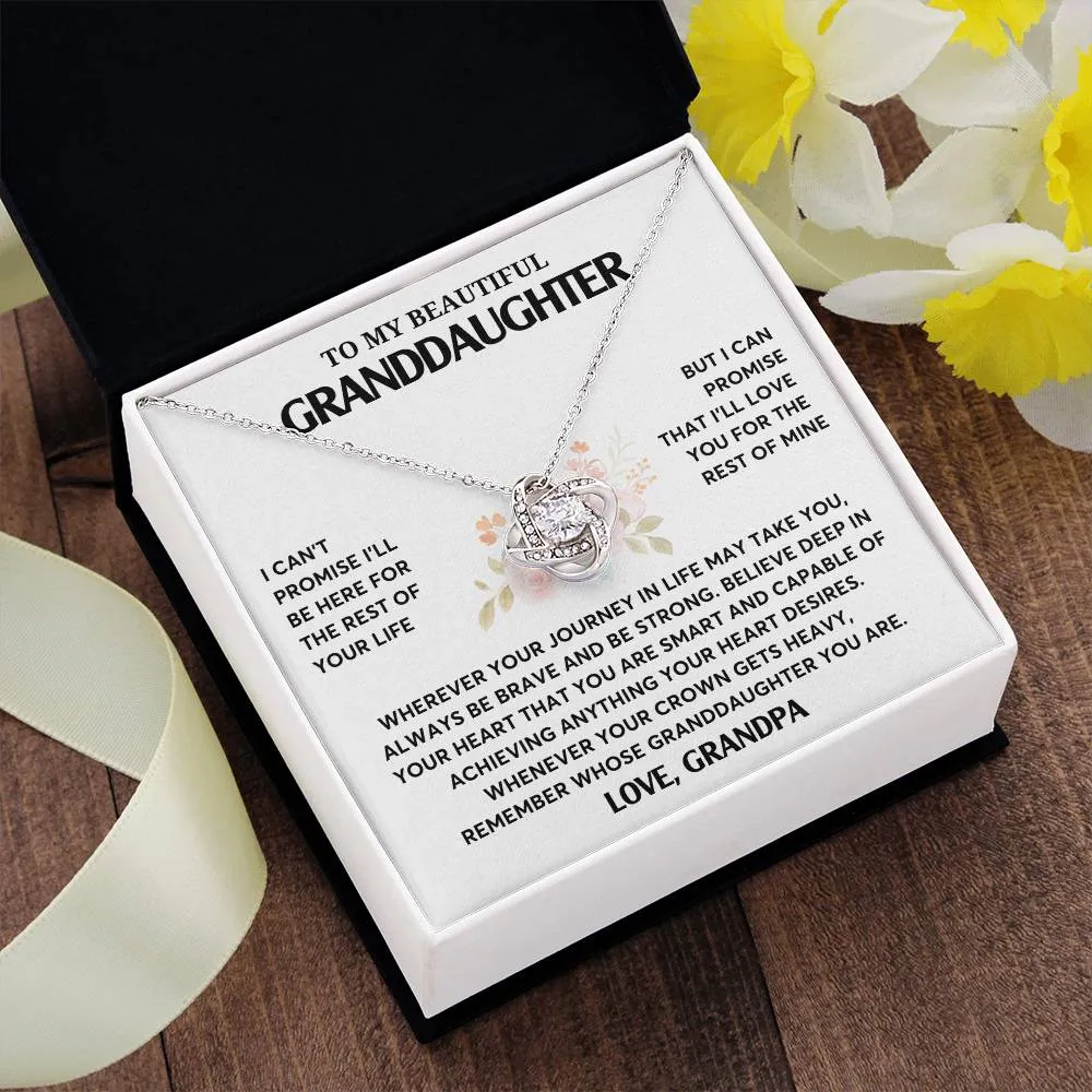 Gift From Grandpa, To My Granddaughter Necklace, Granddaughter Jewelry Gift, Granddaughter Necklace,  Gift For Her,  Love Knot