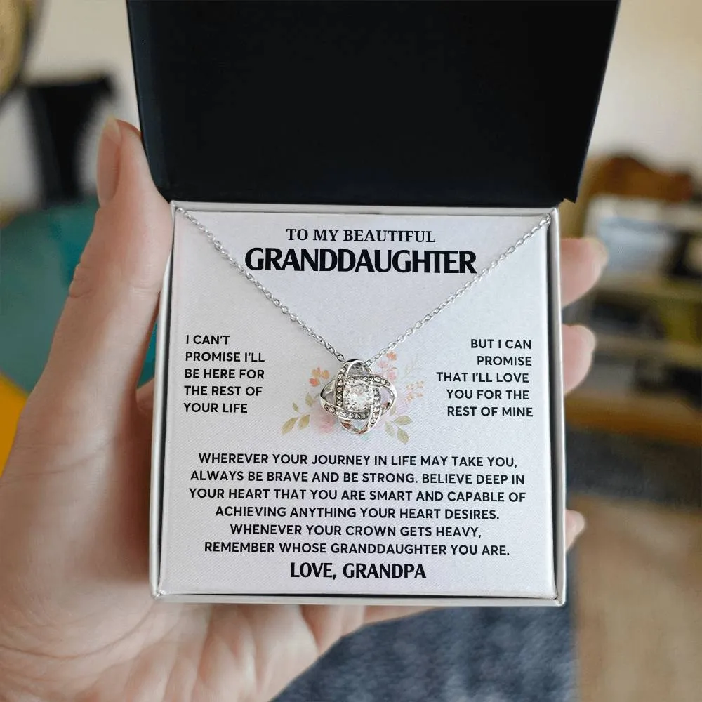Gift From Grandpa, To My Granddaughter Necklace, Granddaughter Jewelry Gift, Granddaughter Necklace,  Gift For Her,  Love Knot